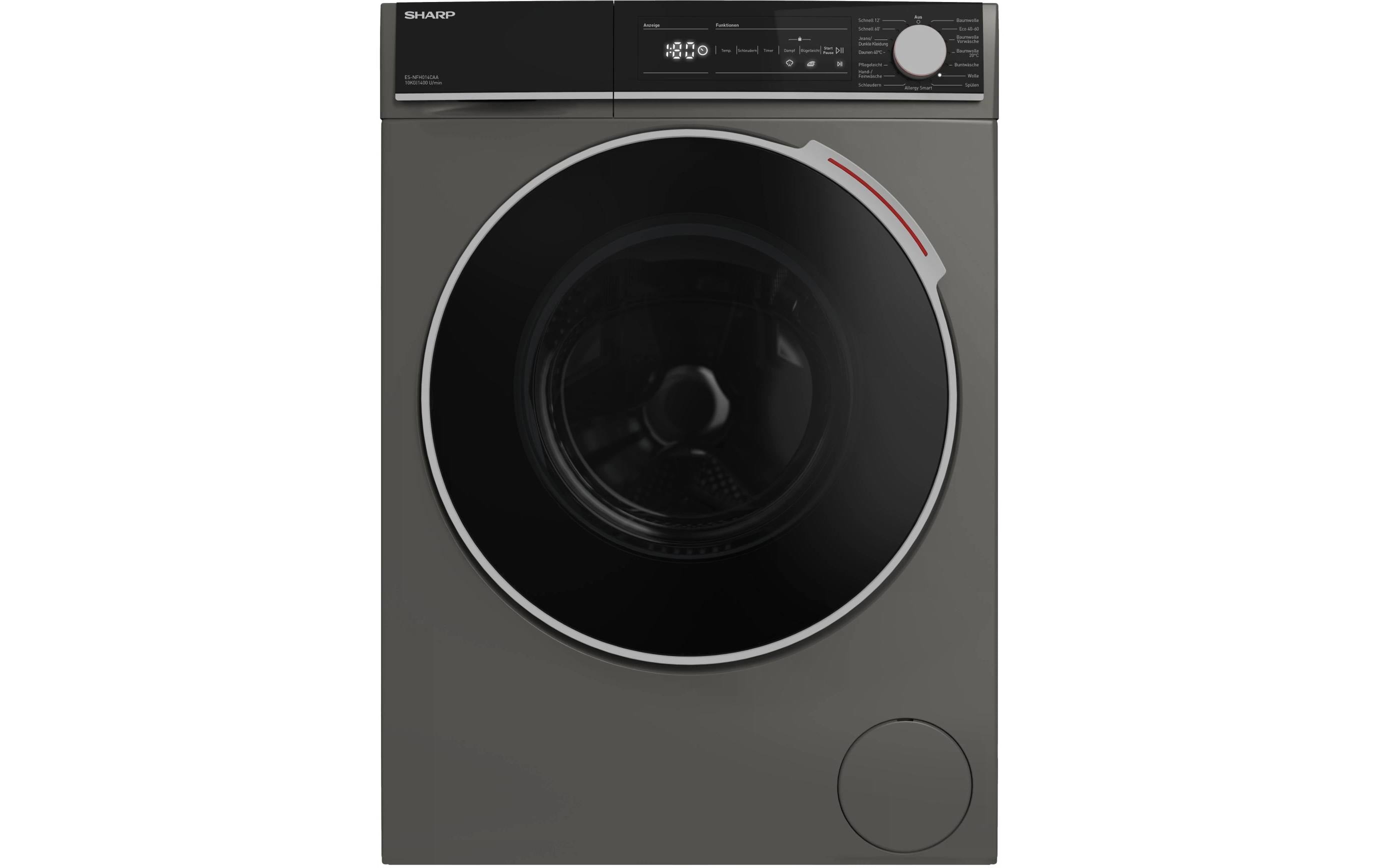 Sharp Waschmaschine ES-NFH014CAA-DE A, 10kg, 75dB, grau