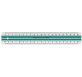 Linex Super Ruler Lineal 20cm transparentes SAN mit grünem Mittelstreifen