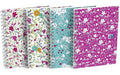 Oxford GO Floral Notizblock A6 weisse Doppelspirale, 50 Blatt, kariert 5x5