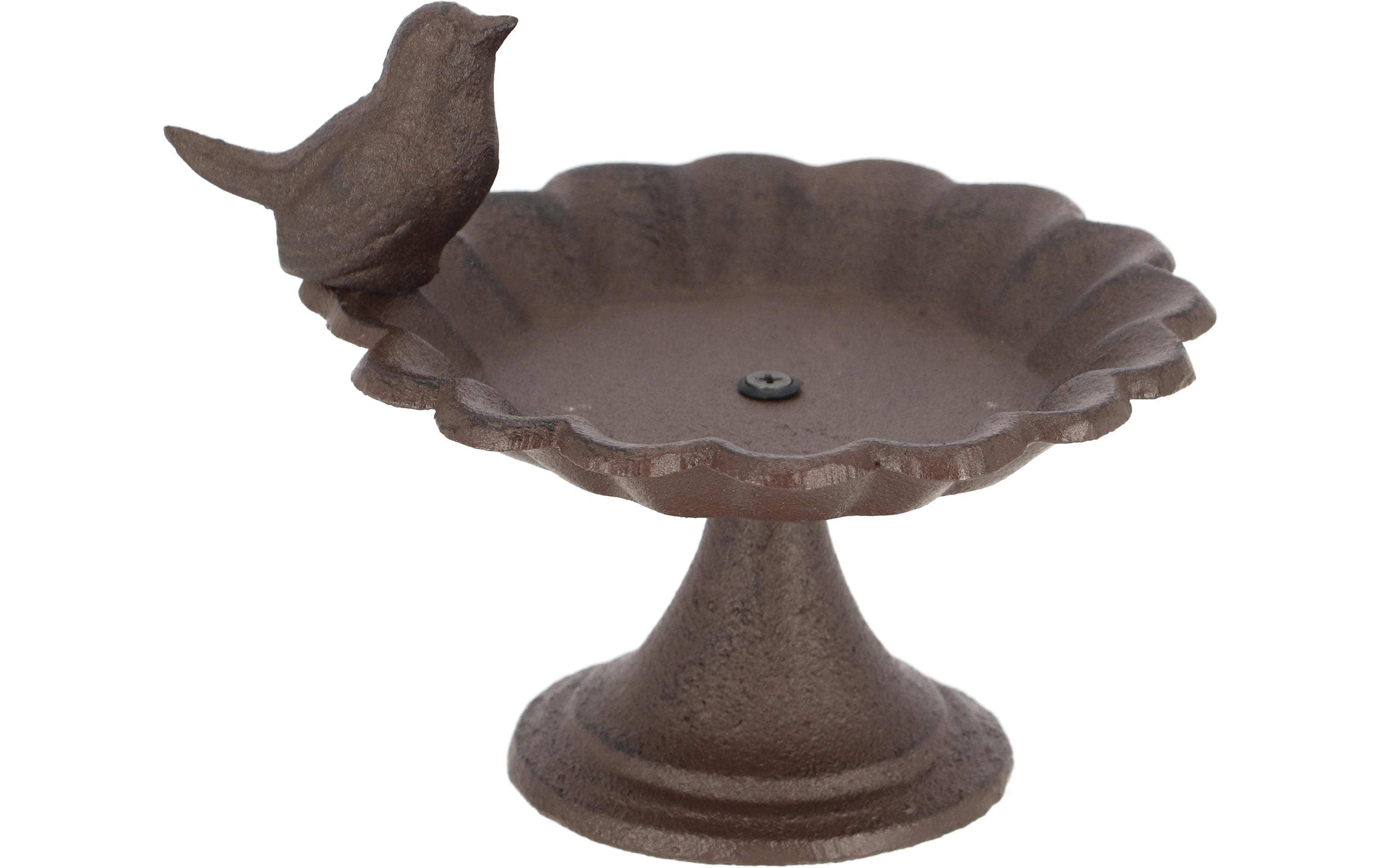 Esschert Design Vogeltränke Gusseisen mit Fuss, 1 Vogel