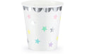 Partydeco Becher Einhorn Sterne 180 ml, 6 Stück