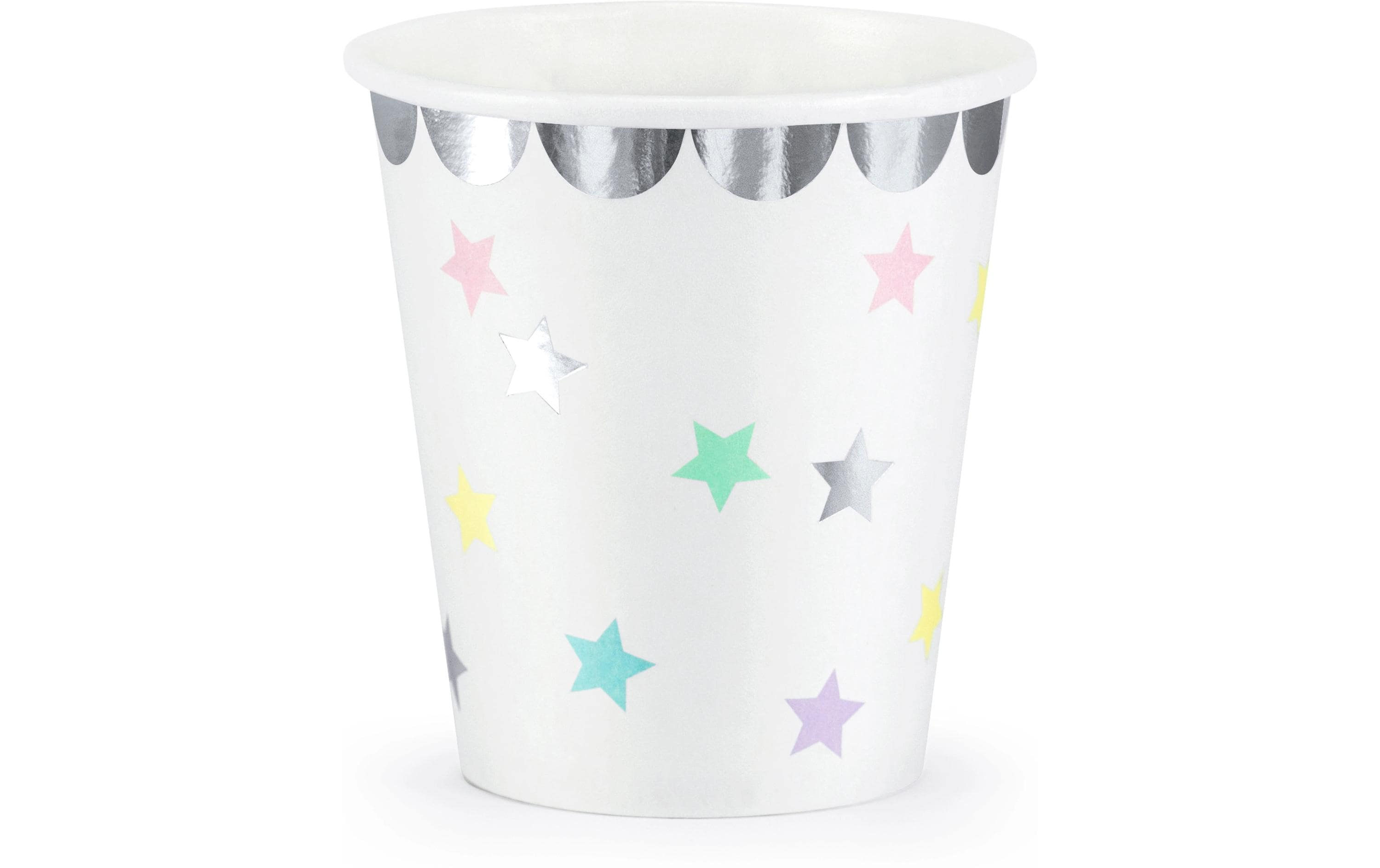 Partydeco Becher Einhorn Sterne 180 ml, 6 Stück