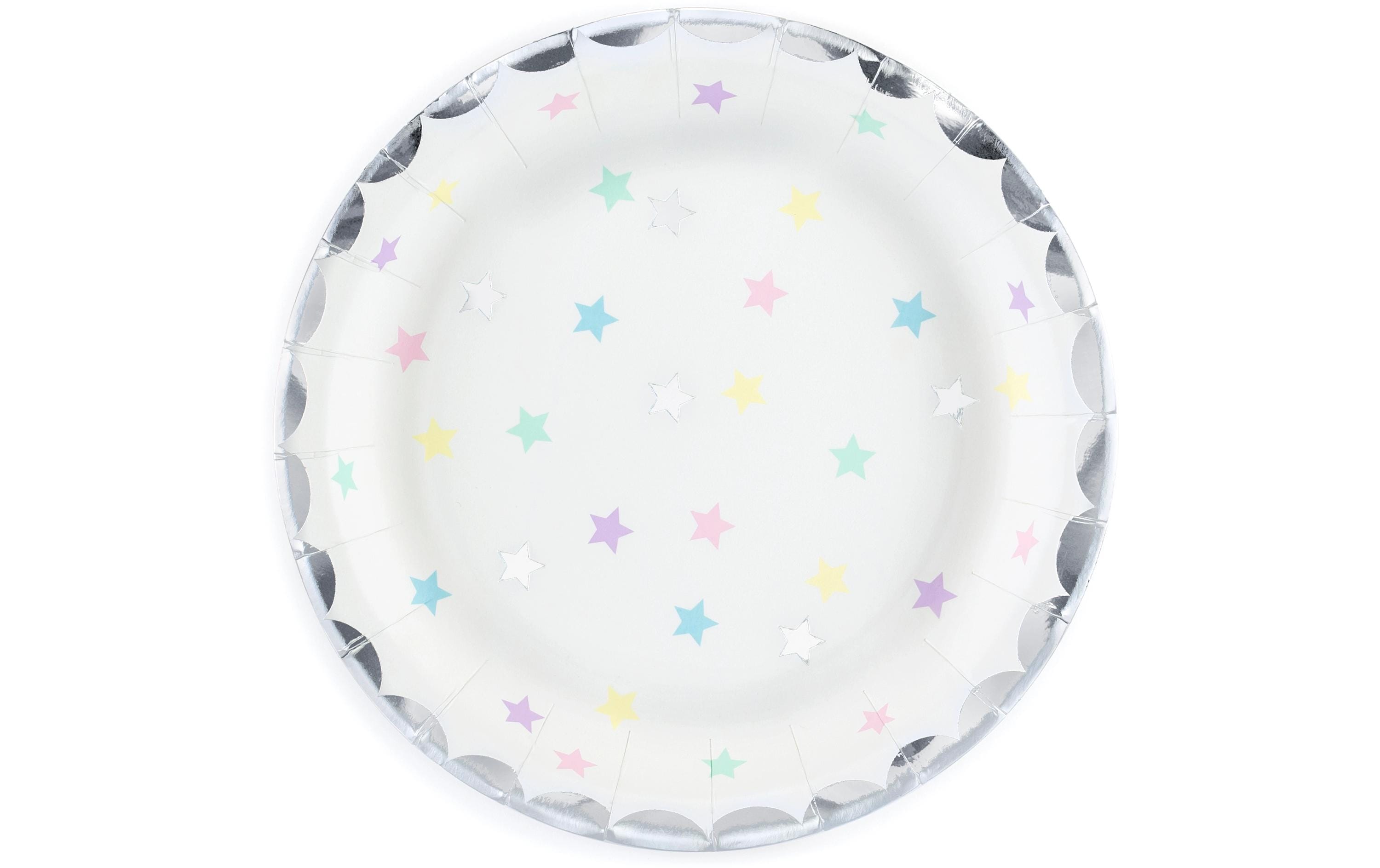 Partydeco Teller Einhorn Sterne 18 cm, 6 Stück