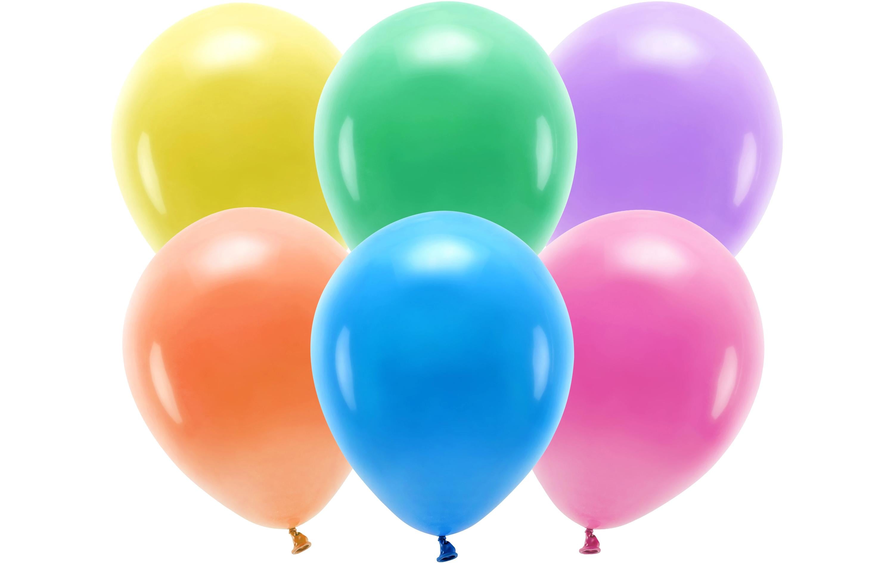 Partydeco Ballons Uni Eco Pastel Mix D: 30 cm, 100 Stück