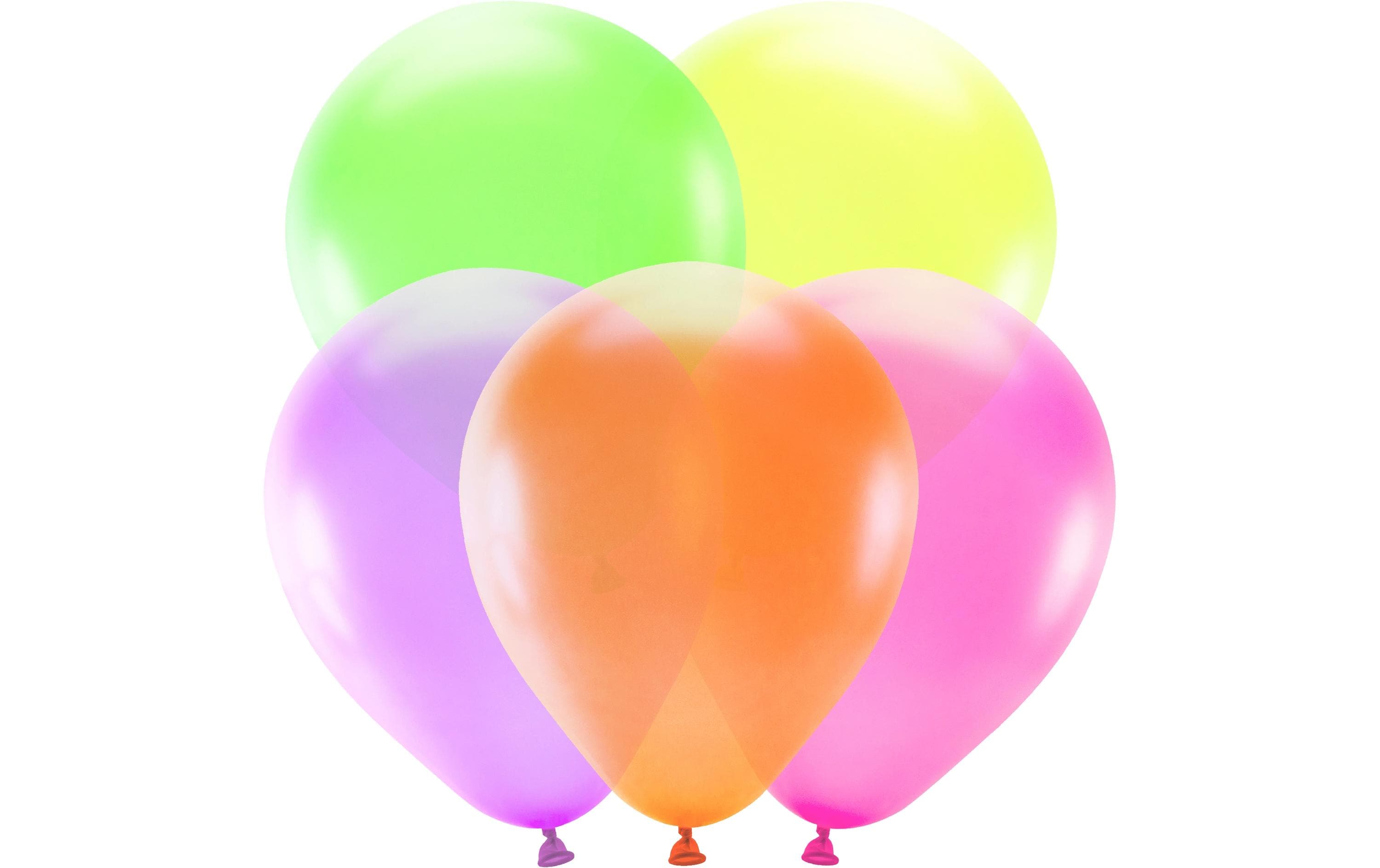 Partydeco Ballons Uni Neon D: 25 cm, 5 Stück
