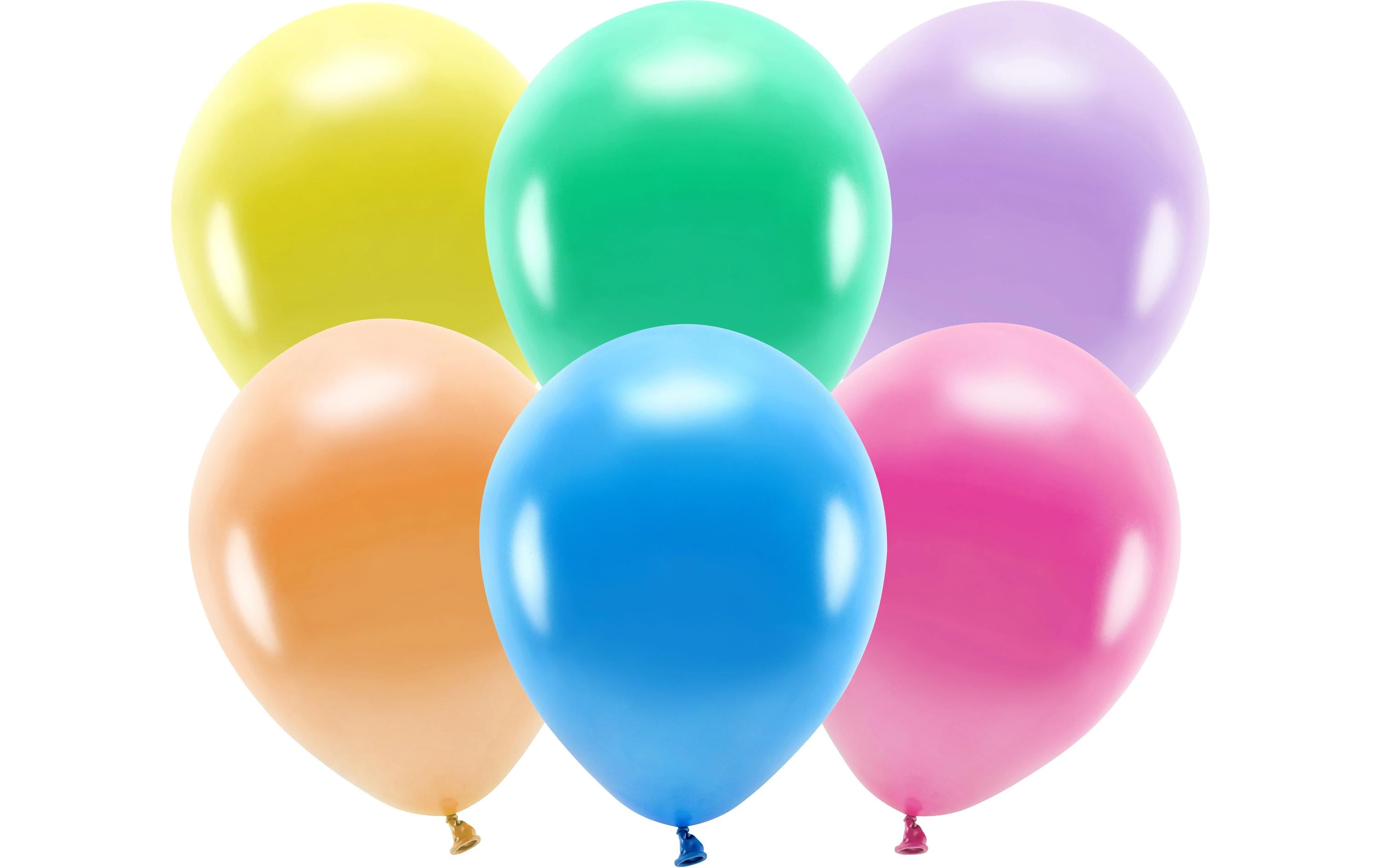 Partydeco Ballons Uni Eco Metallic Mix D: 30 cm, 10 Stück