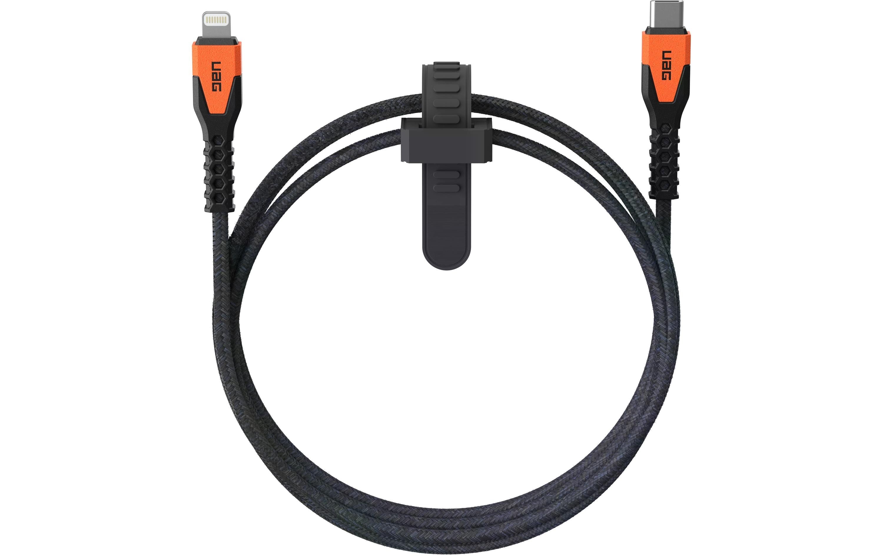 UAG USB-C Lightning Kabel 1.5M bis zu 60W, Black/Orange