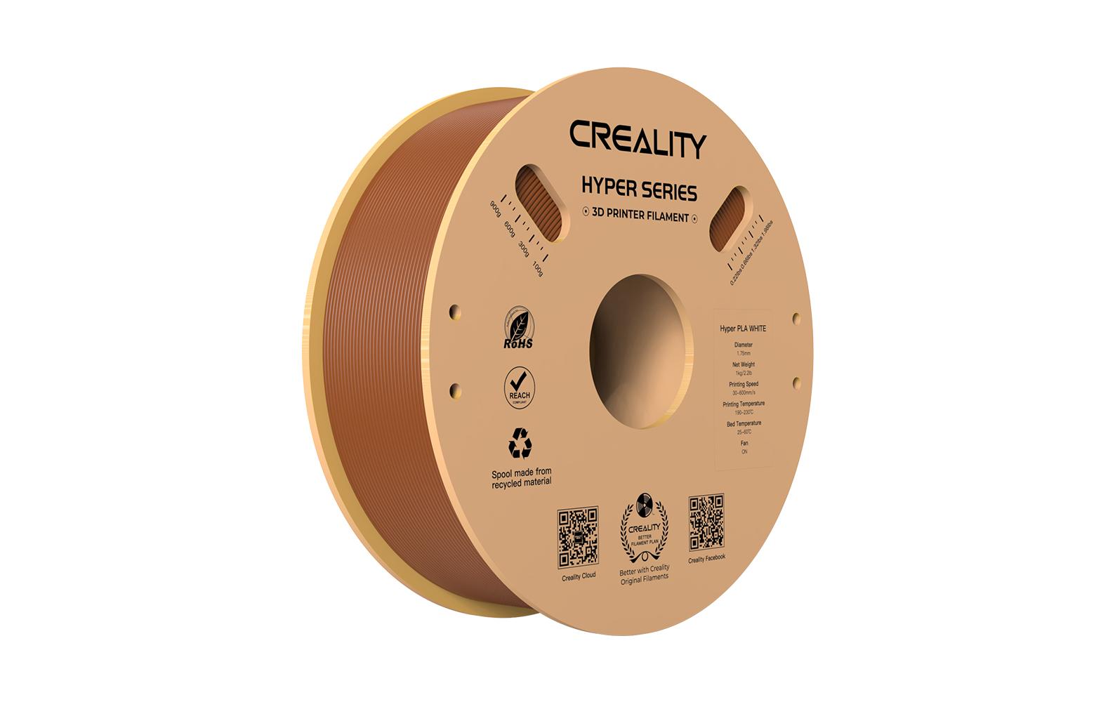 Creality Filament PLA Hyper Braun 1.75mm Filament, 195-210Grad, 1Kg, Braun