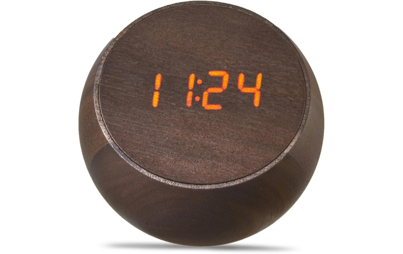 Gingko Wecker Tumbler Click Clock Nussbaum, Holz, USB-Kabel inkl.