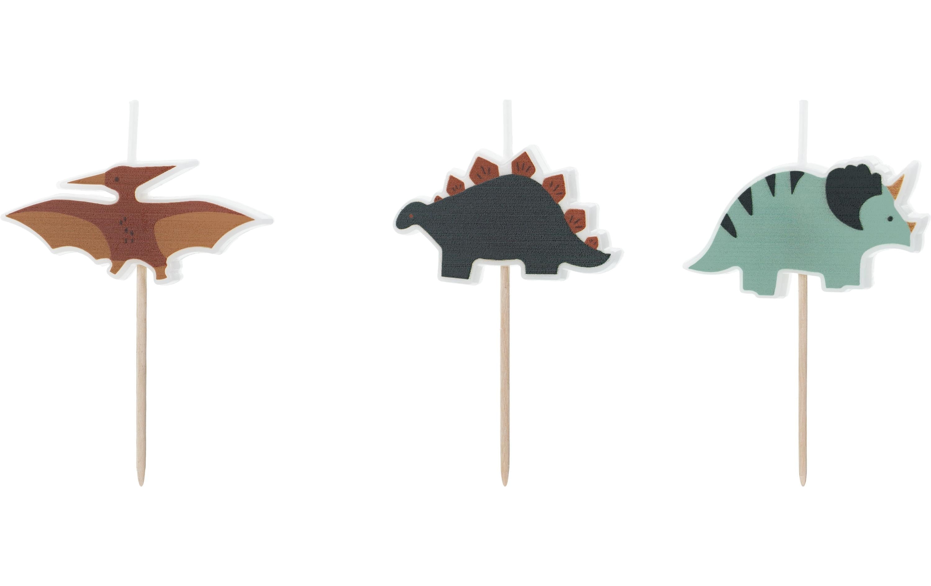 Partydeco Geburtstagskerzen Dinosaurier mix, 3 cm