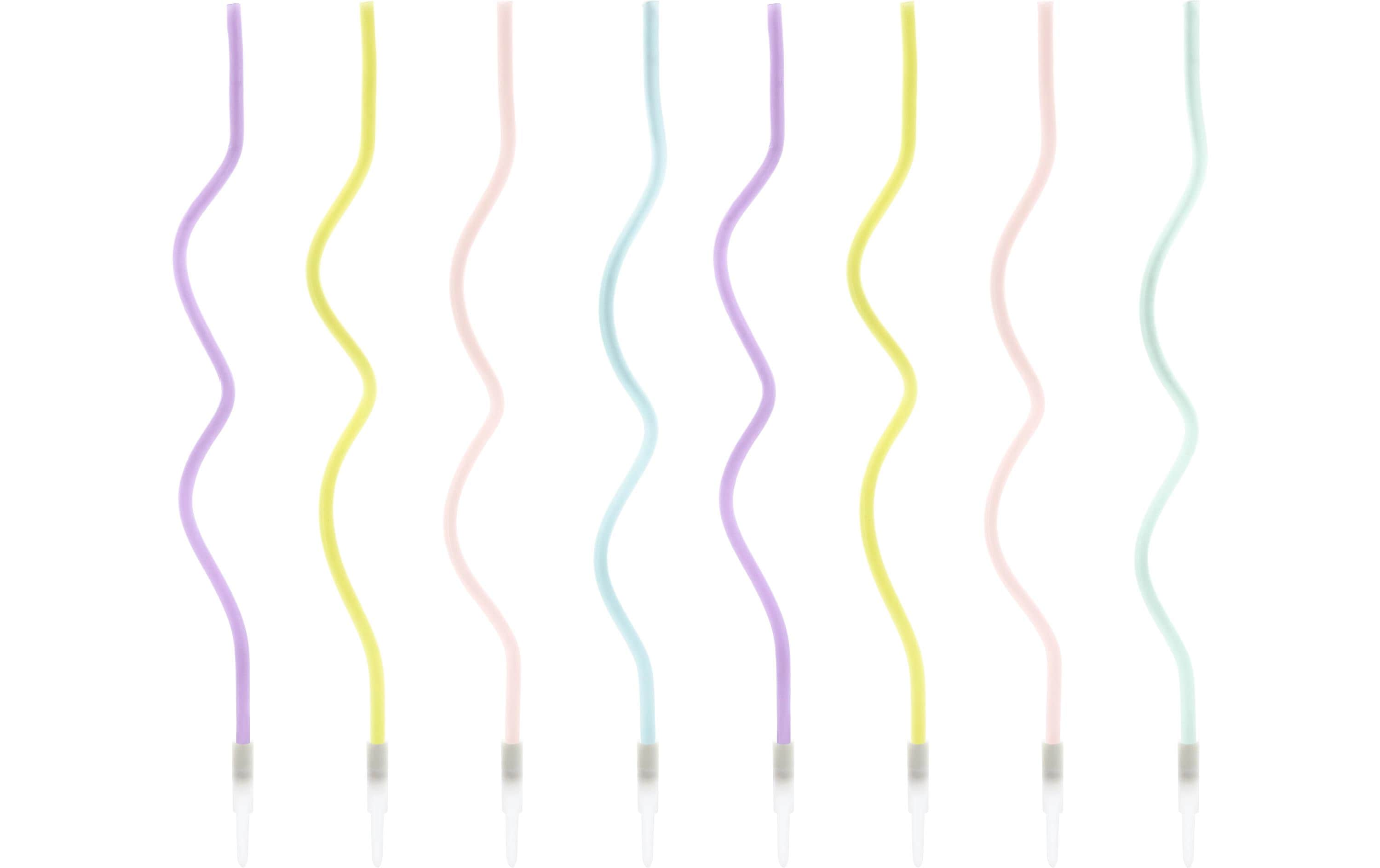 Partydeco Geburtstagskerzen gedreht mix, 14 cm, 8 Stück