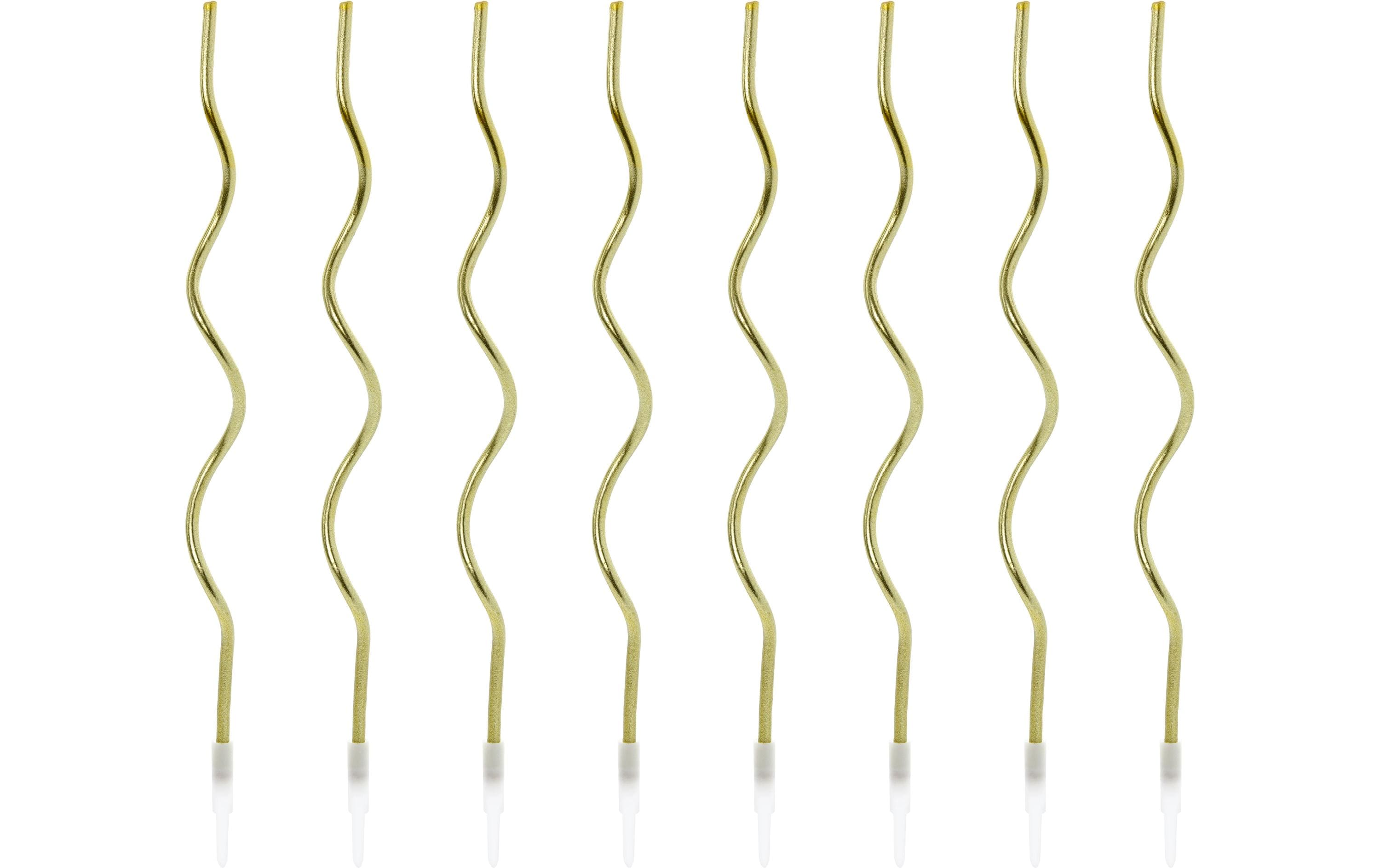 Partydeco Geburtstagskerzen gedreht gold, 14 cm, 8 Stück