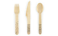 Partydeco Besteck Holz schwarz, 16 cm