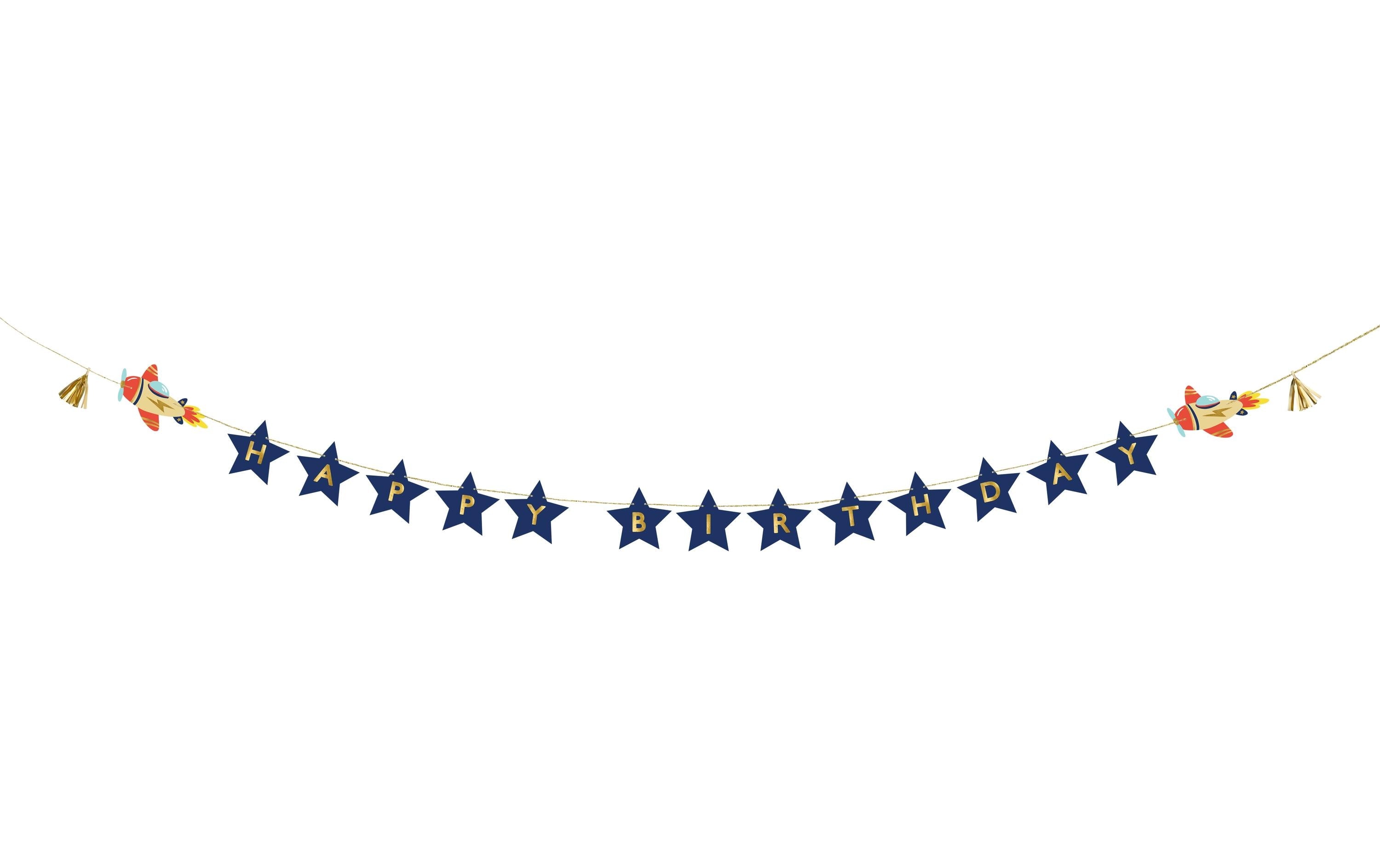 Partydeco Girlande Flugzeug mix, 2.5 m