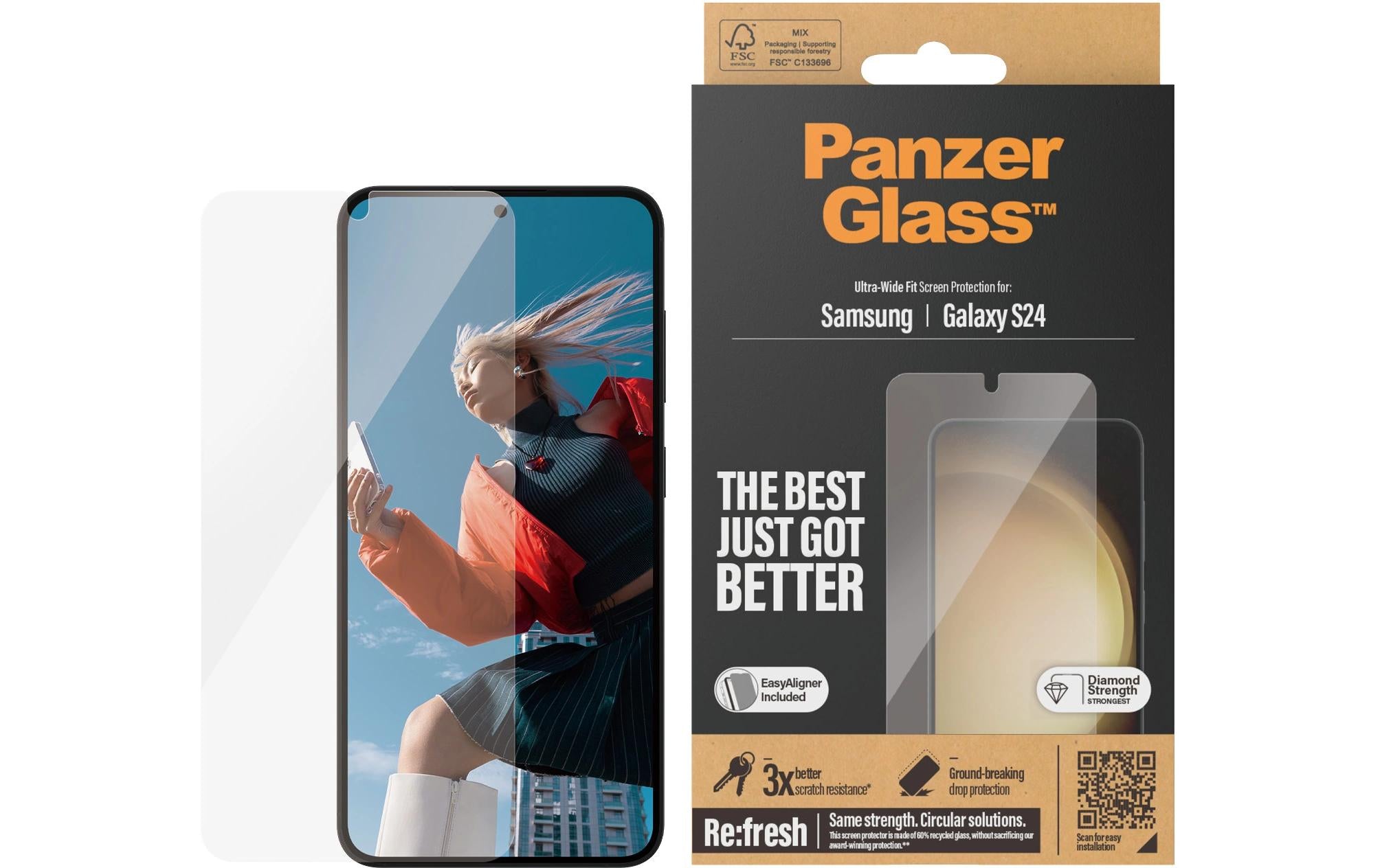 PanzerGlass Ultra Wide Fit Galaxy S24+ mit Applicator