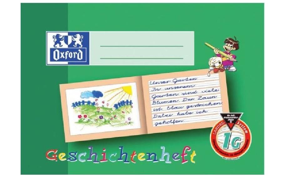 Oxford Geschichtenheft A5 quer, 16 Blatt, Lineatur 1G, grün