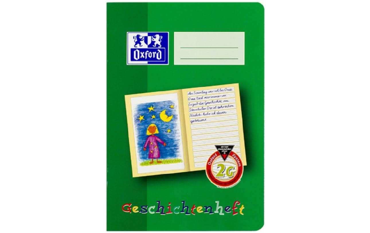 Oxford Geschichtenheft A5 16 Blatt, Lineatur 2G, grün