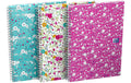 Oxford GO Floral Spiralbuch B5 liniert 7mm, 120 Seiten