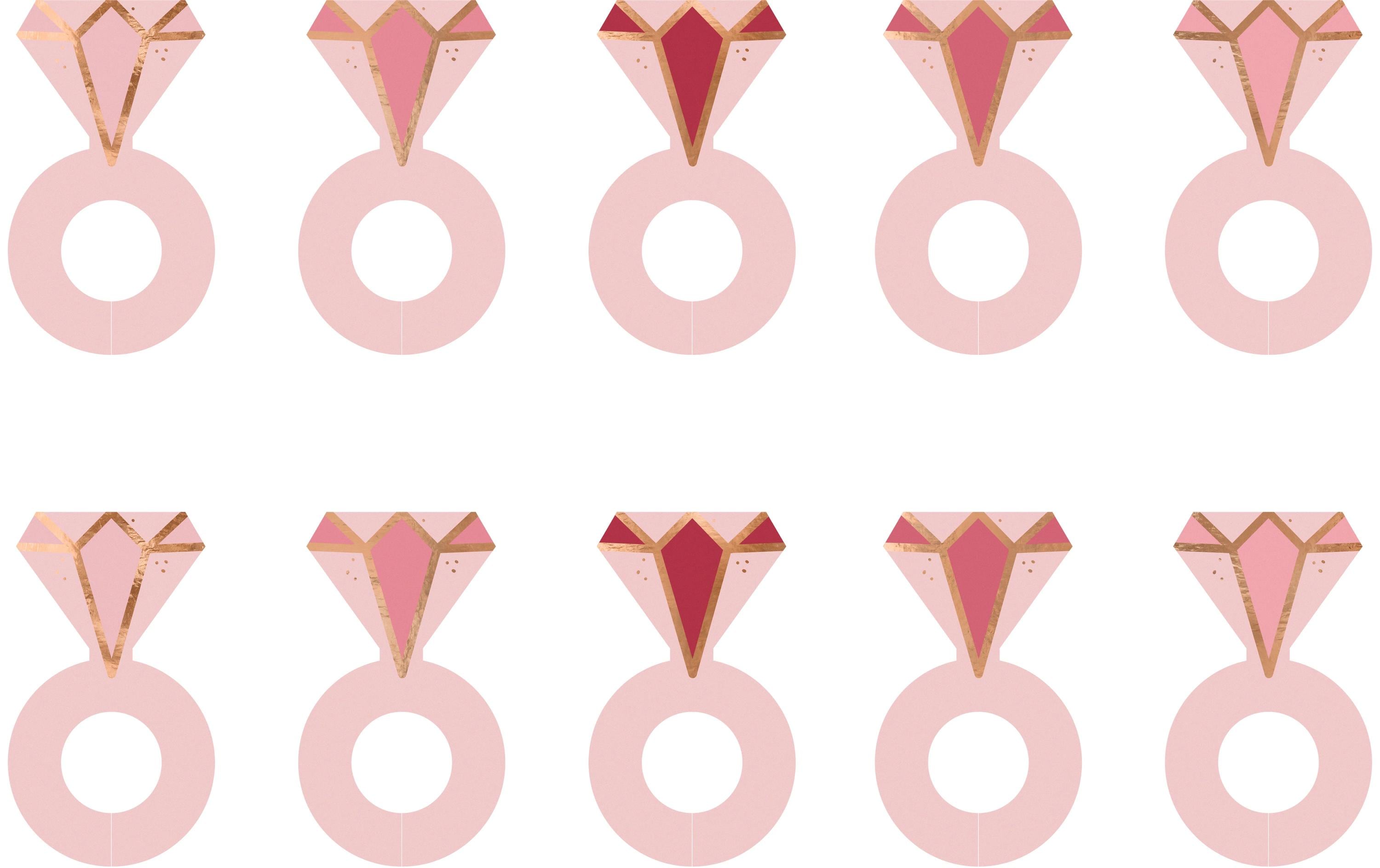 Partydeco Glasmarker Ringe mix, 4x6.5 cm, 10 Stück