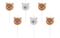 Partydeco Geburtstagskerzen Teddybär mix, 3 cm, 6 Stück