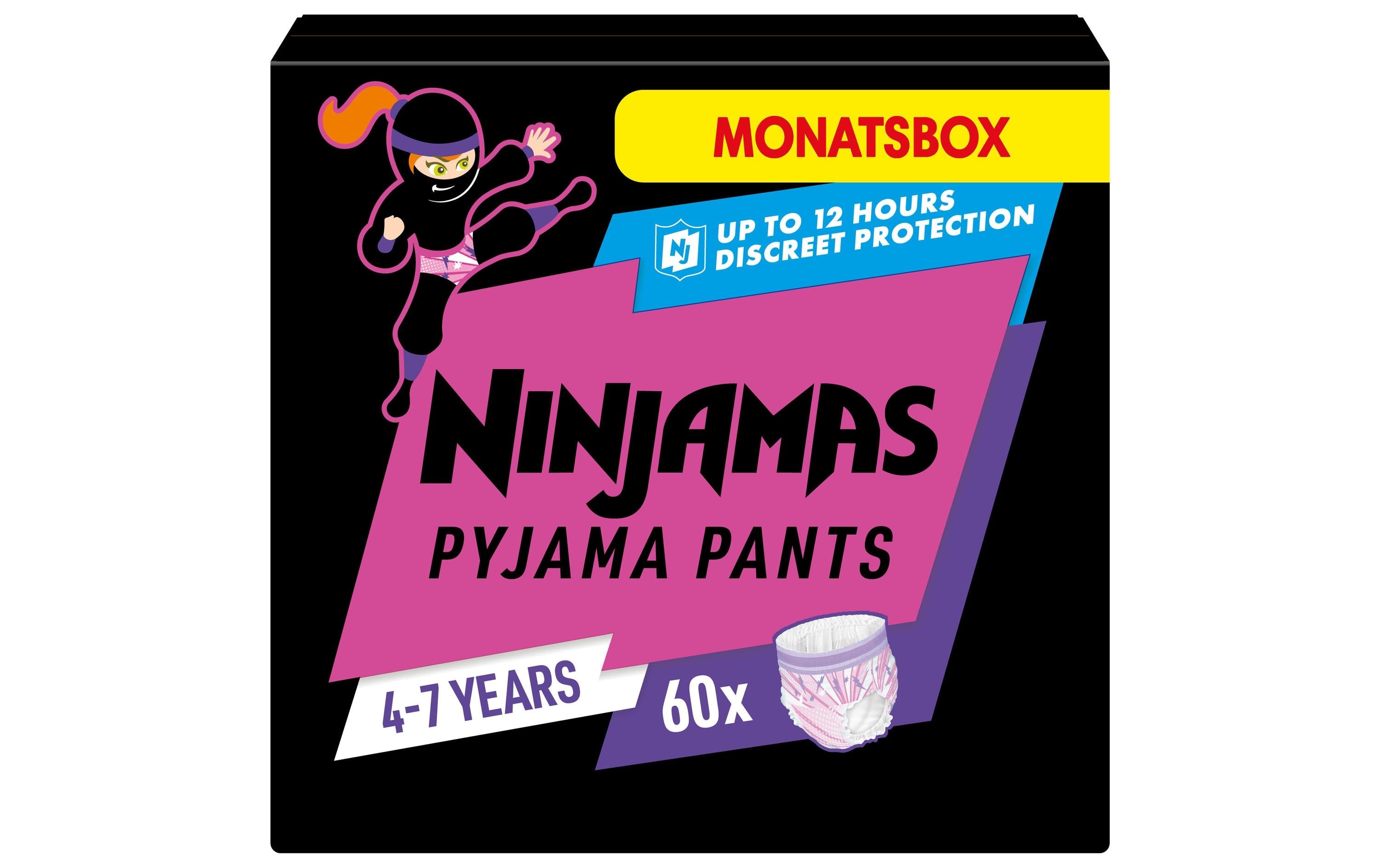 Pampers Ninjamas Mädchen 4-7 Jahre Monatsbox / 60 Stück