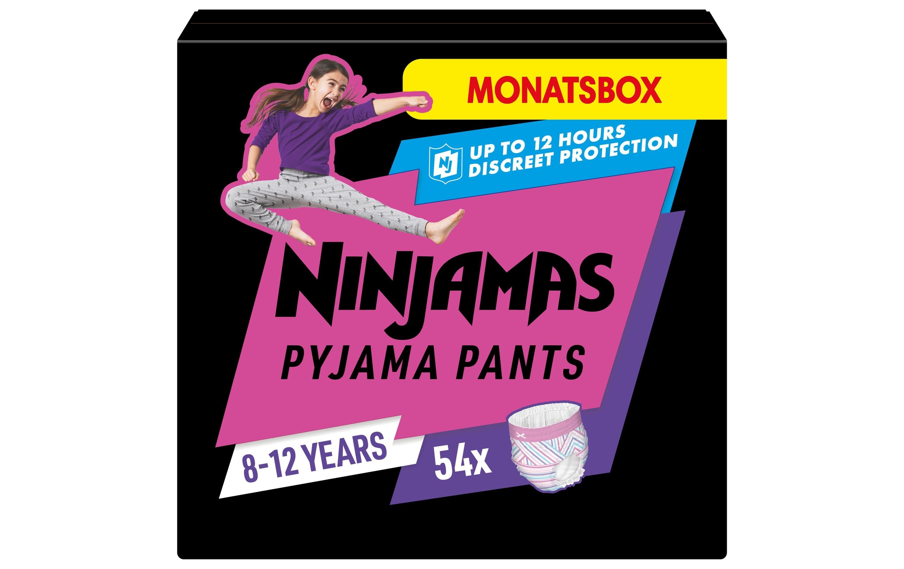 Pampers Ninjamas Mädchen 8-12 Jahre Monatsbox / 54 Stück