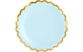 Partydeco Teller goldrand blau, 18 cm, 6 Stück