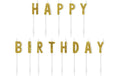 Partydeco Geburtstagskerzen Happy Birthday gold, 2.5 cm