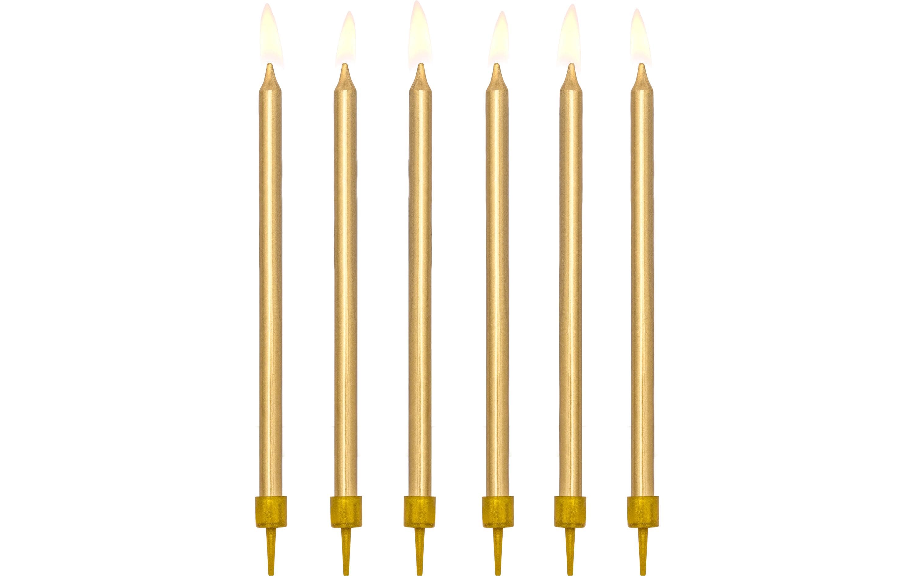 Partydeco Geburtstagskerzen gold, 12.5 cm, 12 Stück