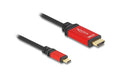 Delock USB-C - HDMI Kabel, 3m rot, 8K 60Hz mit HDR Funktion