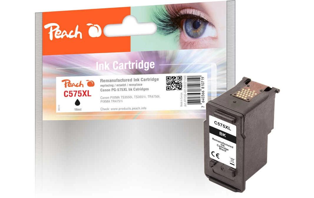 Peach Tinte Canon PG-575XL Black zu TR4750i, 4751i, 3500 Serie, 16ml