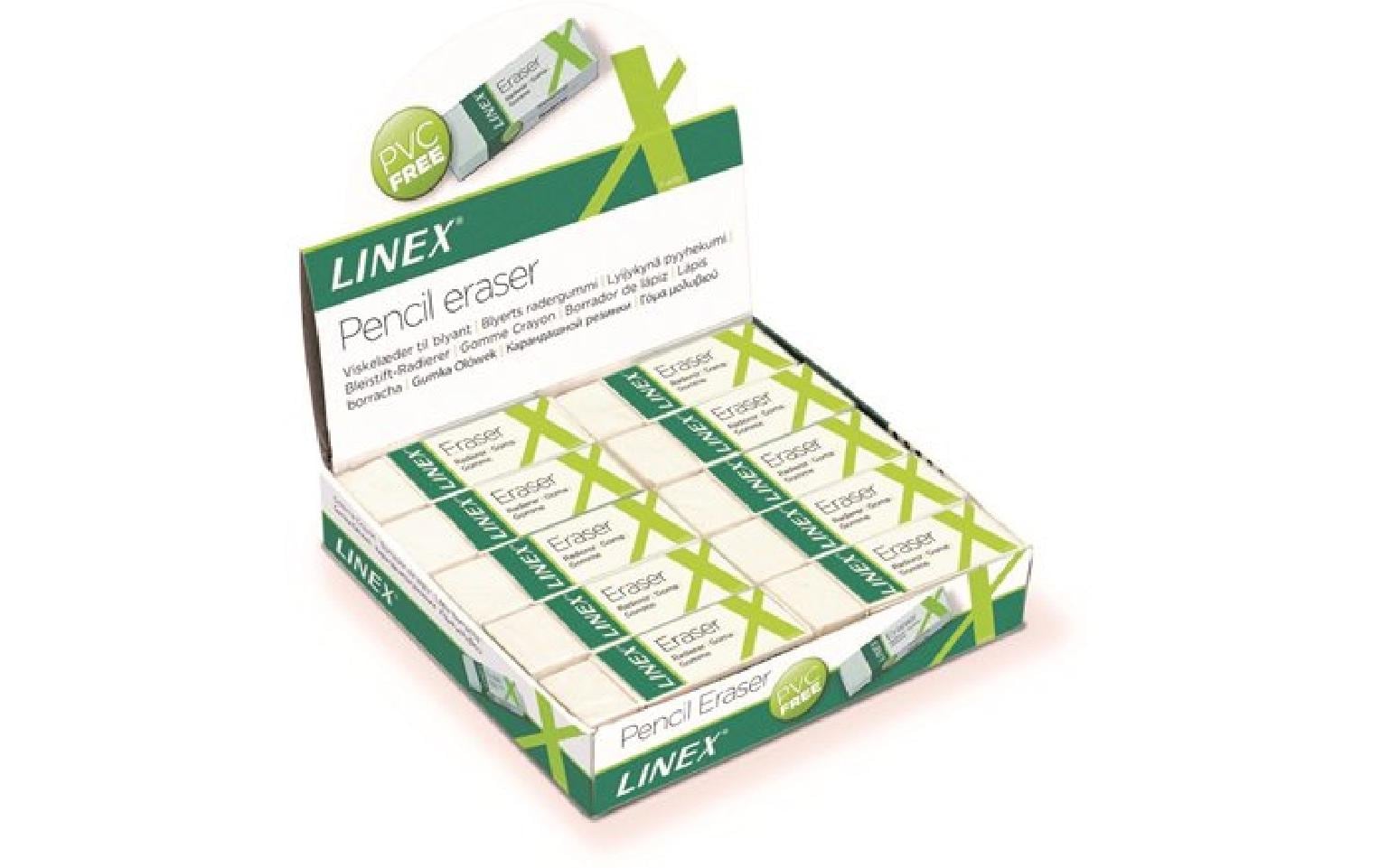 Linex Radiergummi ER30 frei von PVC, 20 Stk., weiss