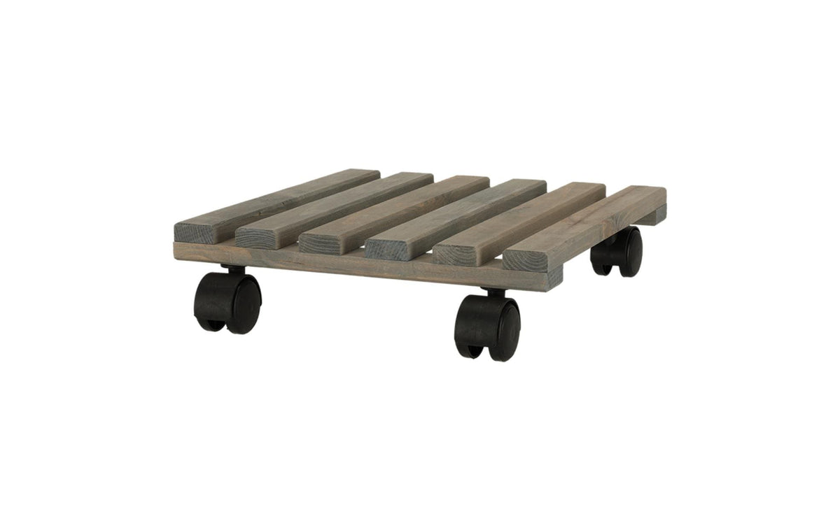 Esschert Design Pflanzentrolley L, Grau quadratisch,29.2x29.2x8.5 cm (BxLxH),Kiefer