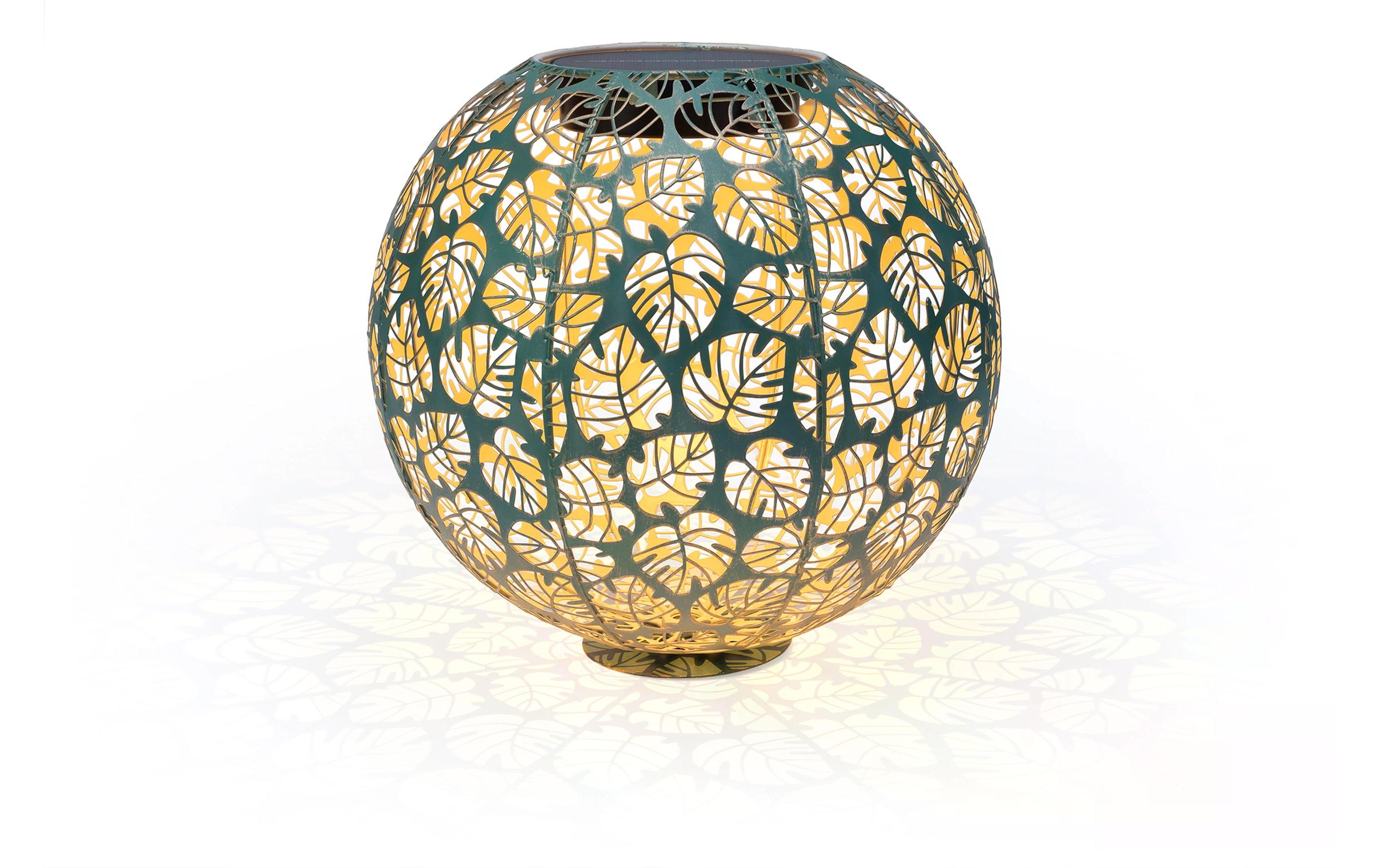 STT Solar Antic Ball Monstera 30 1LED ww, D30cm, dark green