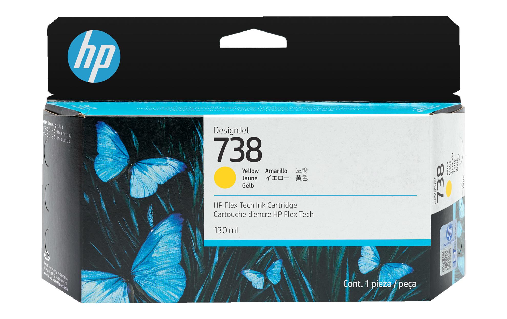 HP Tinte Nr. 738 - Yellow (498N7A) DesignJet T850, T950, 130ml