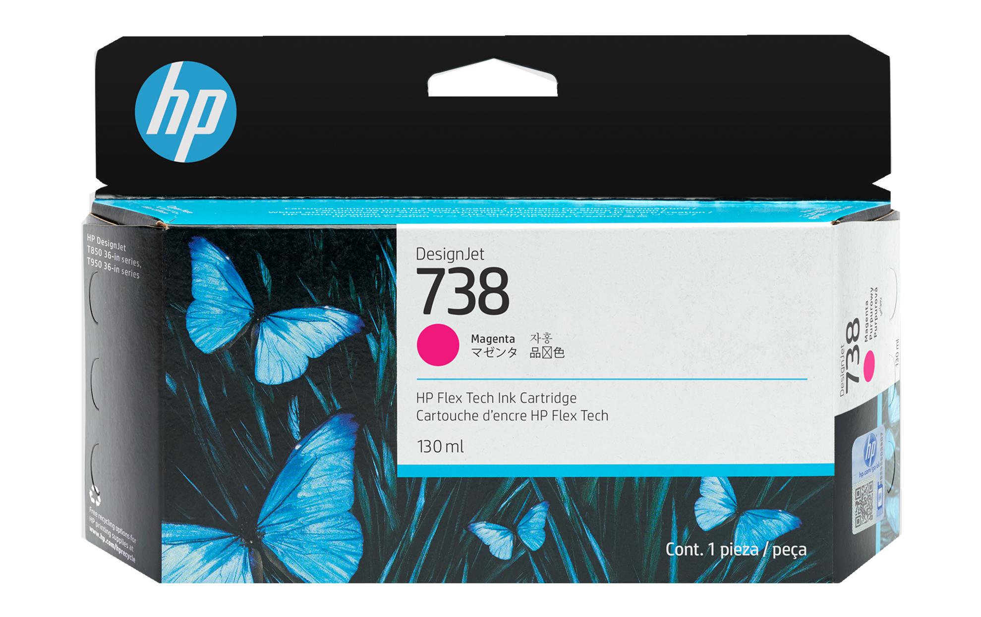 HP Tinte Nr. 738 - Magenta (498N6A) DesignJet T850, T950, 130ml