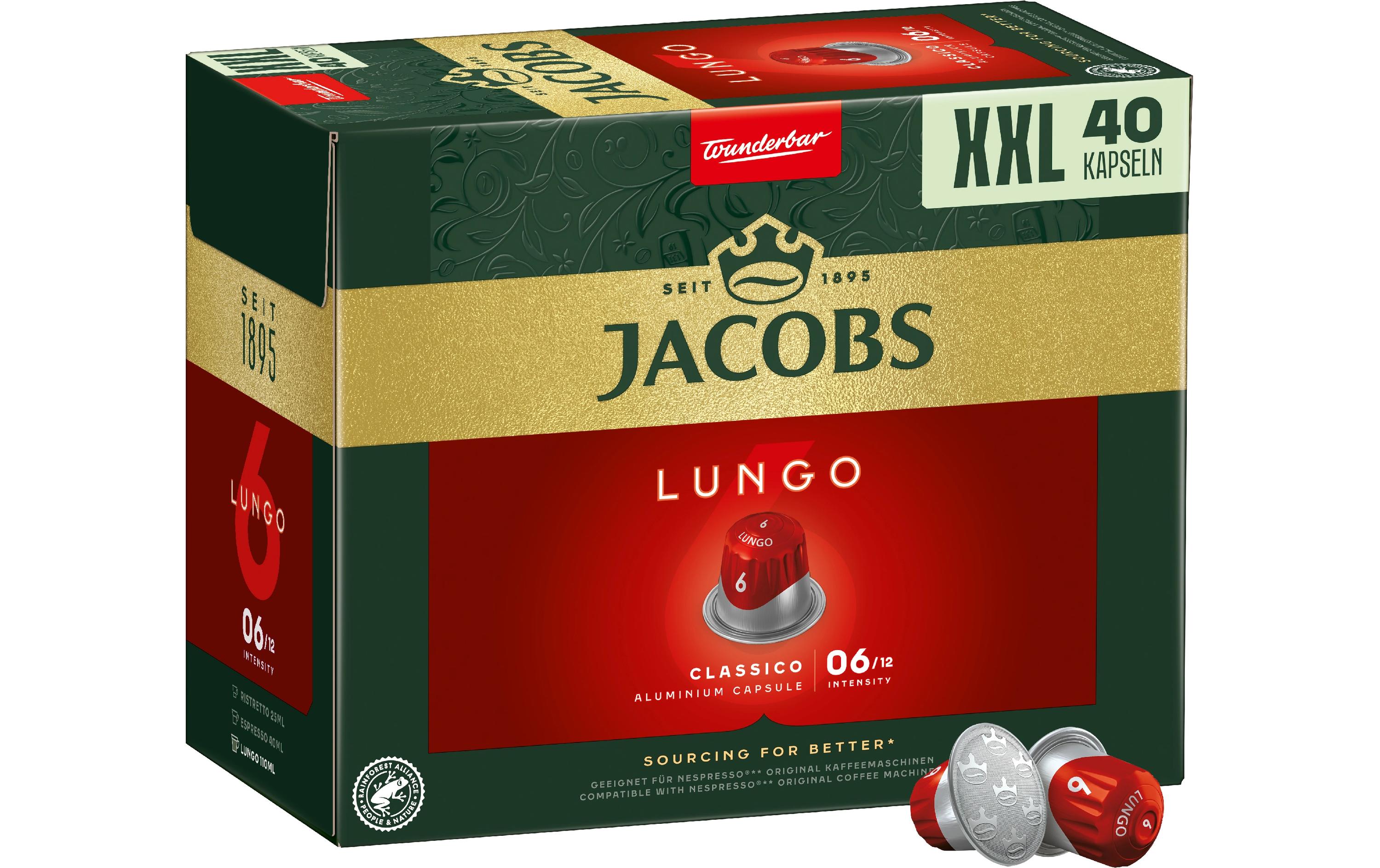 Jacobs Kaffeekapseln Lungo 6 Classico 1 Packung à 40 Portionen