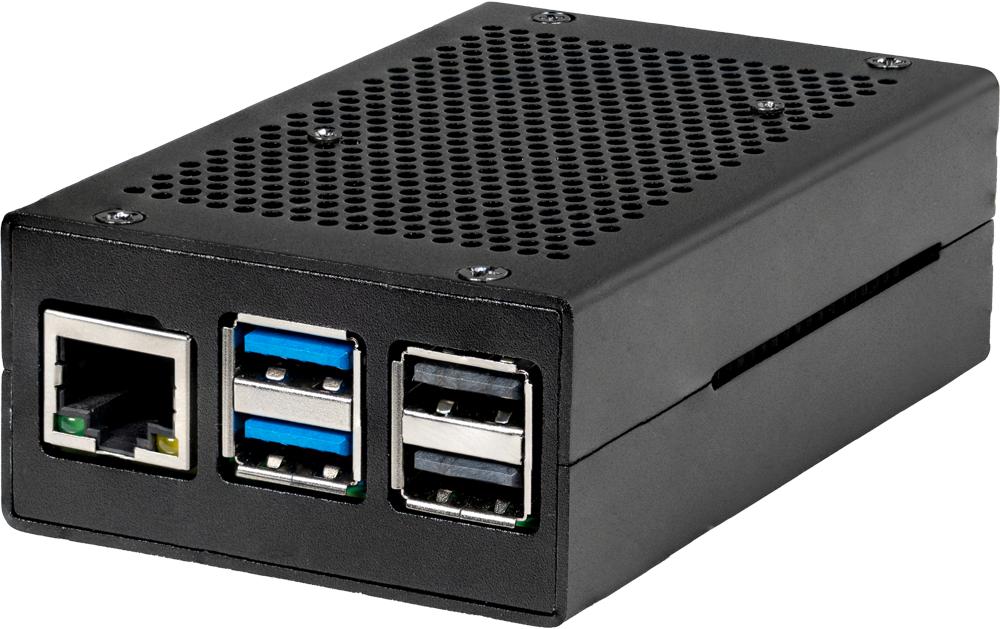jOY-it Aluminiumgehäuse für Raspberry Pi 5 für Pi 5, schwarz, aktiv Lüfter