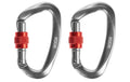 KOOR Karabiner 25kN dark silver 2 Stk. Aluminium, 100x60mm mit Gewinde