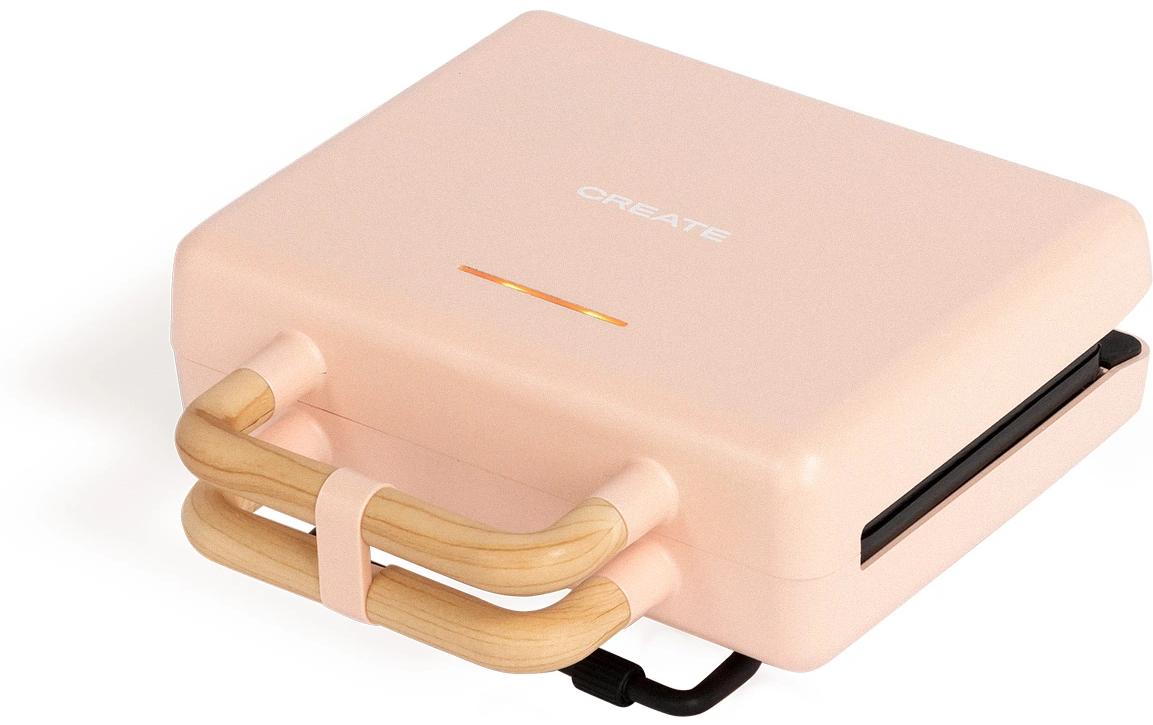 Create Waffel- und Sandwichmaker pastelrosa 800W, 3in1, beschichtet