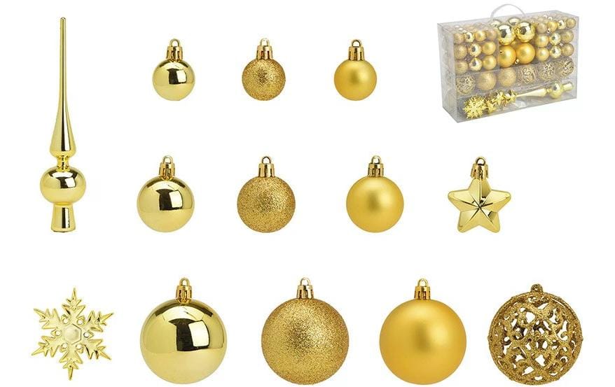G. Wurm Weihnachtskugeln-Set 111er Ø 3/4/6 cm, gold
