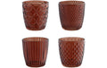 Eglo Windlicht Bezamby 4er Set Glas, D 7.3 cm, H 7.3 cm, Farbe Rot