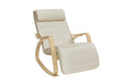 Songmics Schaukelstuhl Birkenholz, Beige 67x115x91 cm, abnehmbarer Bezug waschbar