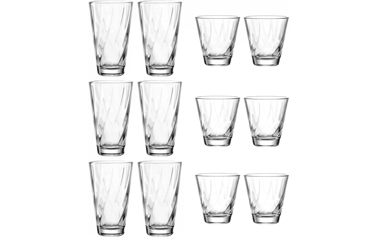 Leonardo Gläserset Twist 300 + 215ml klar, je 6 Stk, 215 + 300 ml