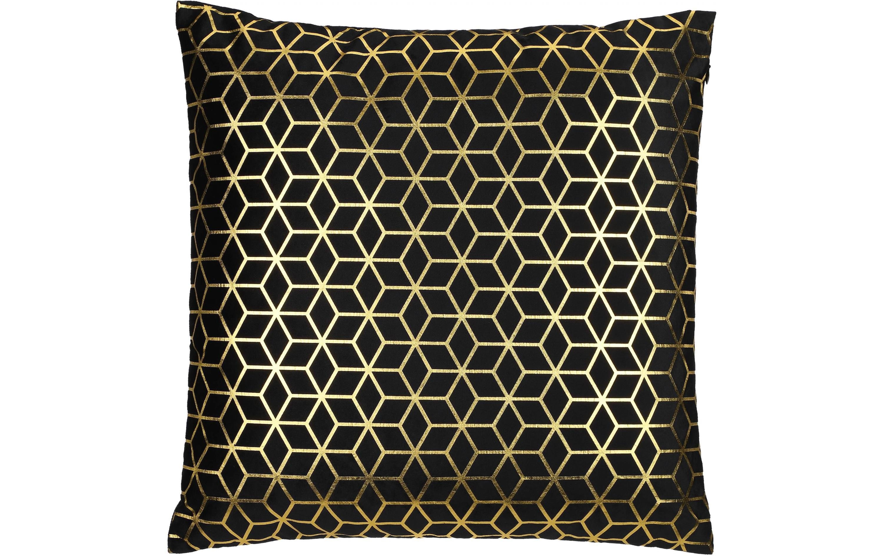 Eglo Kissen Singu 45x45 cm Schwarz/Gold Bez. u. Füll.: 100% Polyester