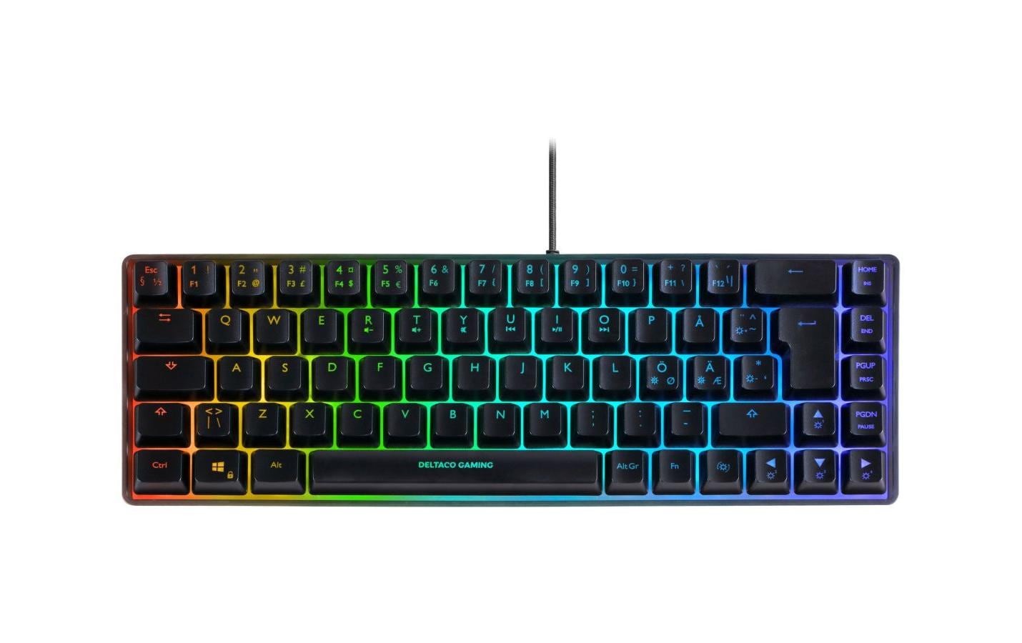 Deltaco TKL Gaming Keyboard memb RGB, black CH-Layout, membrane, RGB
