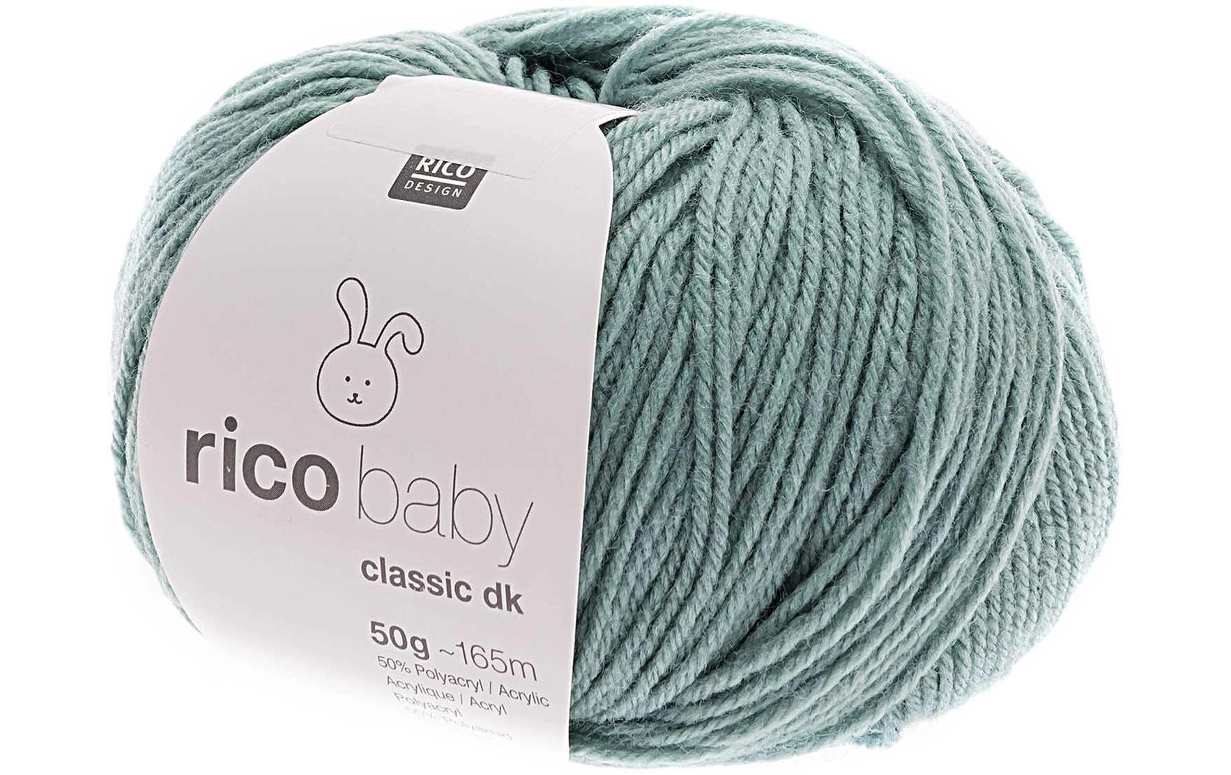 RICO Baby Classic DK, eisgrün 50 g, 50 % PAN, 50 % PA,165 m