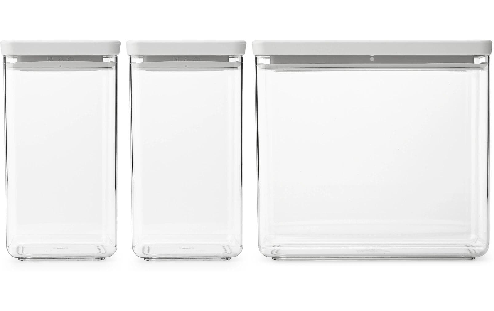Brabantia Vorratsdose 3er Set Tasty+ Light Grey, 2x 1.6L und 1x 3.5L