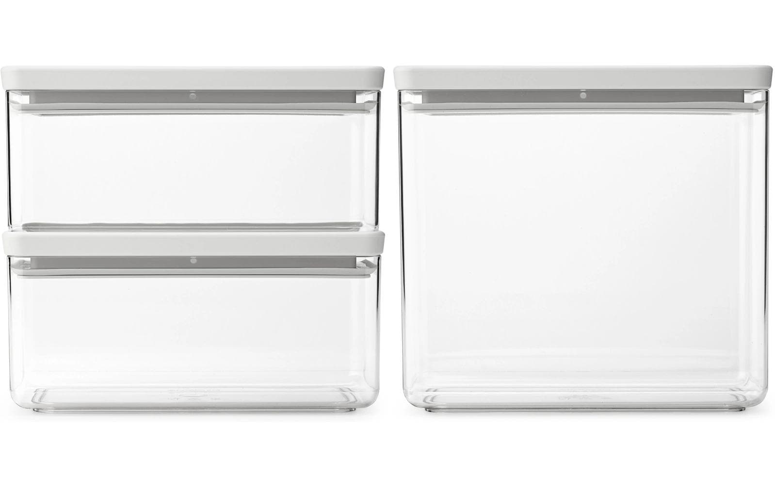 Brabantia Vorratsdose 3er Set Tasty+ Light Grey, 2x 2x 1.5L und 1x 3.5L
