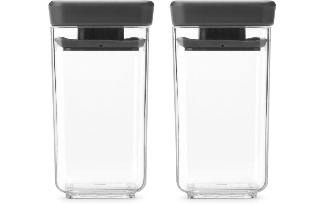 Brabantia Vorratsdose 2er Set Tasty+ Dark Grey, 2x 0.15L
